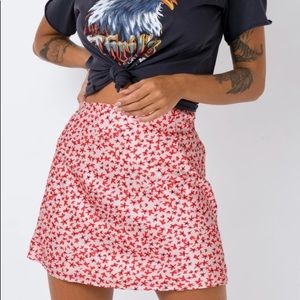 Princess Polly pink flowery mini skirt